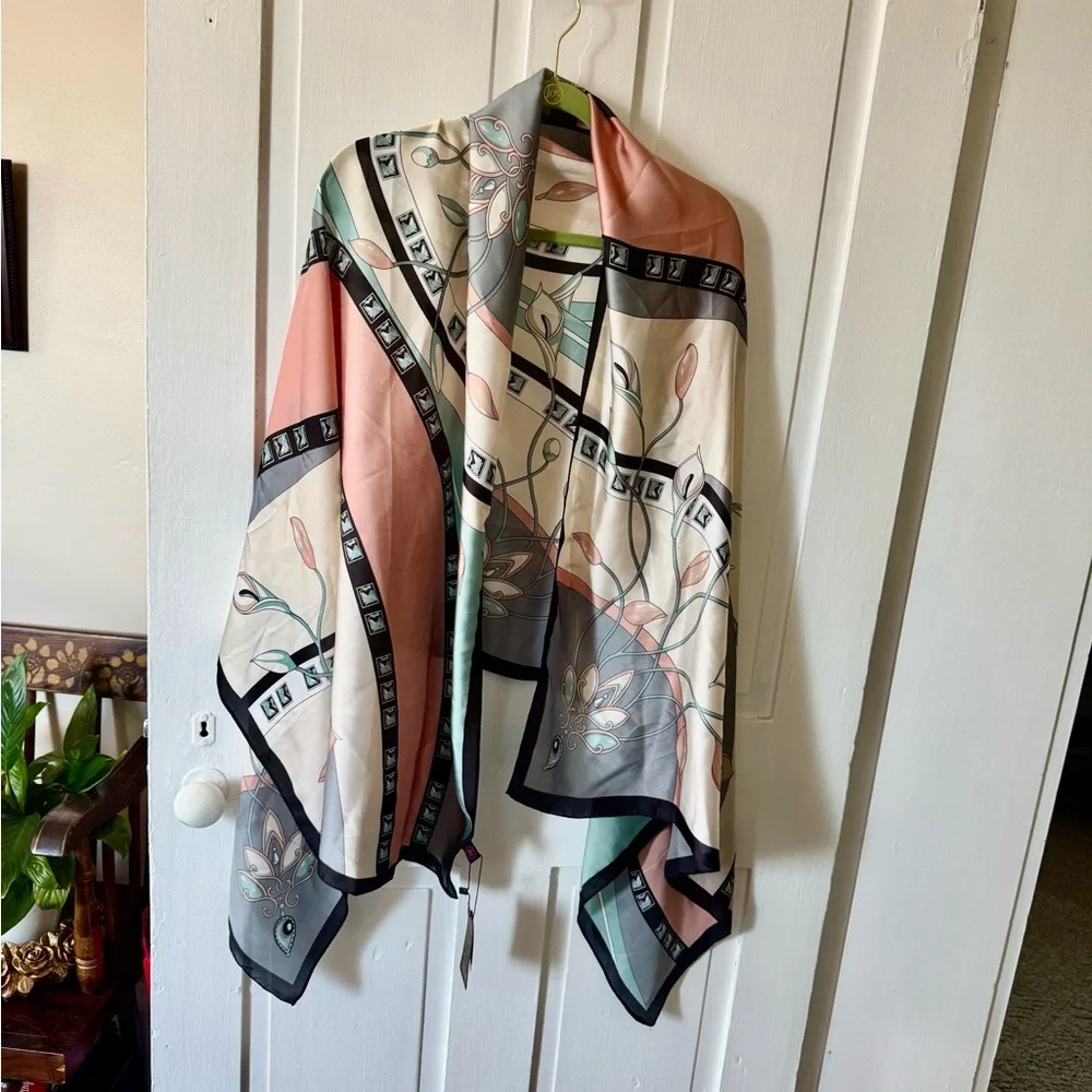 Brand New Multicolor Silk feeling Scarf - Picture 1 of 3